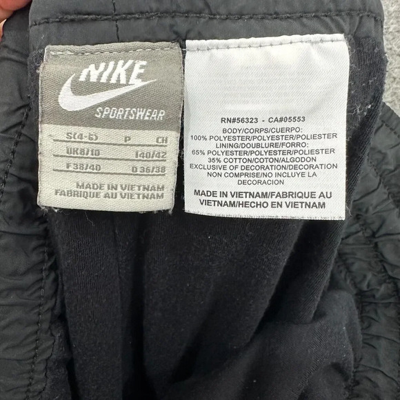 Nike Sportswear Track Pants‎ Mens Small Black Spell Out Logo Swoosh Vtg 90s - Picture 6 of 7